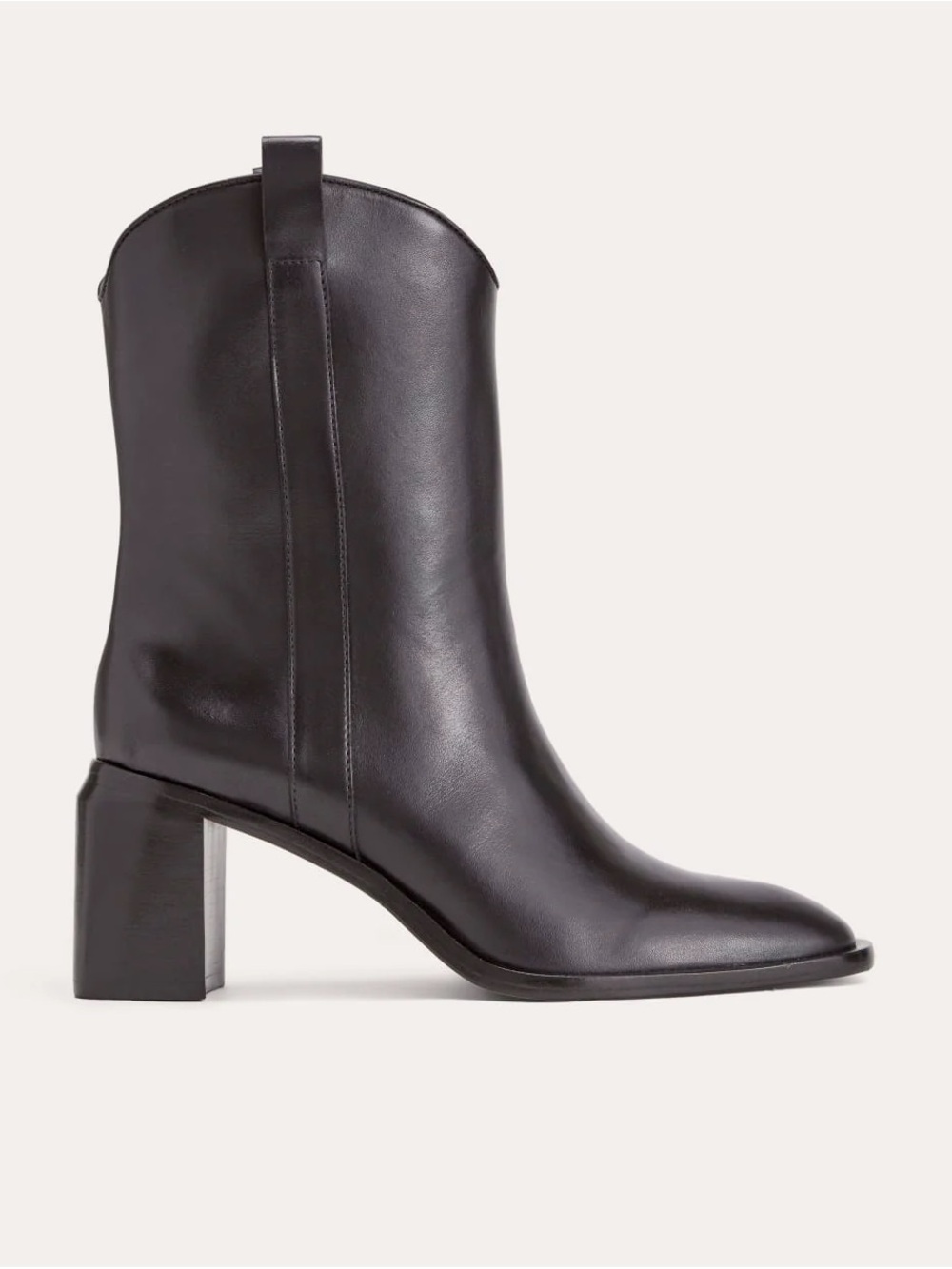 Everlane the Outlaw Boots Women’s Black Leather Block Heel Ankle Boots